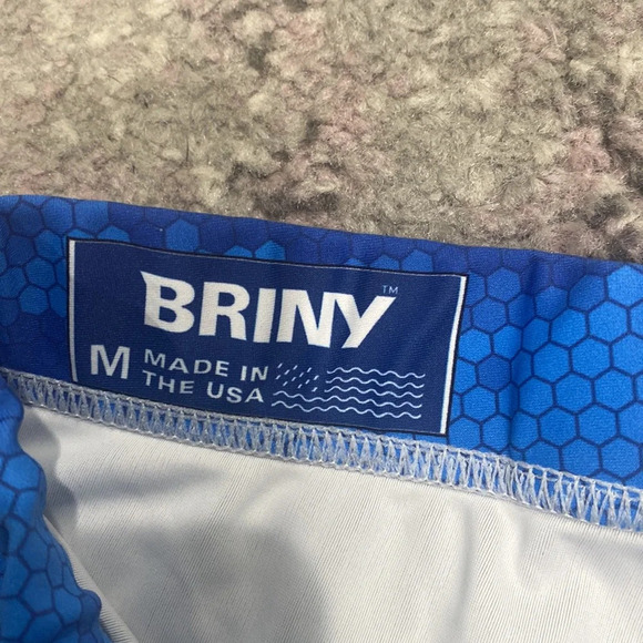 Briny Women's Blue Scale Geometric Print Leggings Sz M - Picture 3 of 4